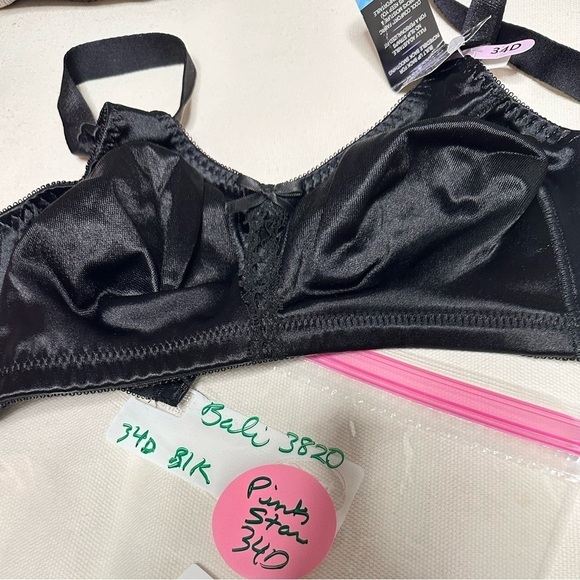 BALI BRA 34D Classic Support Wireless Flexible Adjustable Smooth Back Blk 3469 - Picture 2 of 12